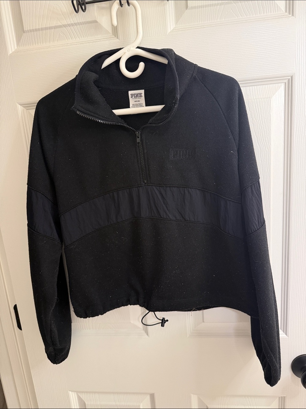 PINK Victoria's Secret Black Half-Zip Utility Jacket